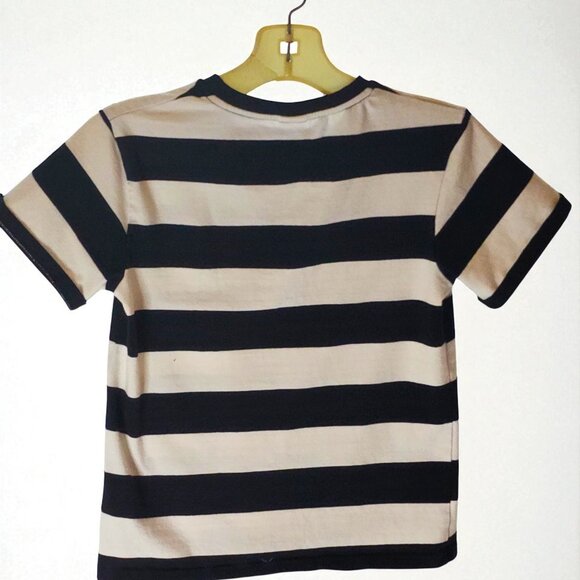 Cosland Black & White Horizontal Striped Short Sleeve T-Shirt - Size Small - Picture 3 of 9